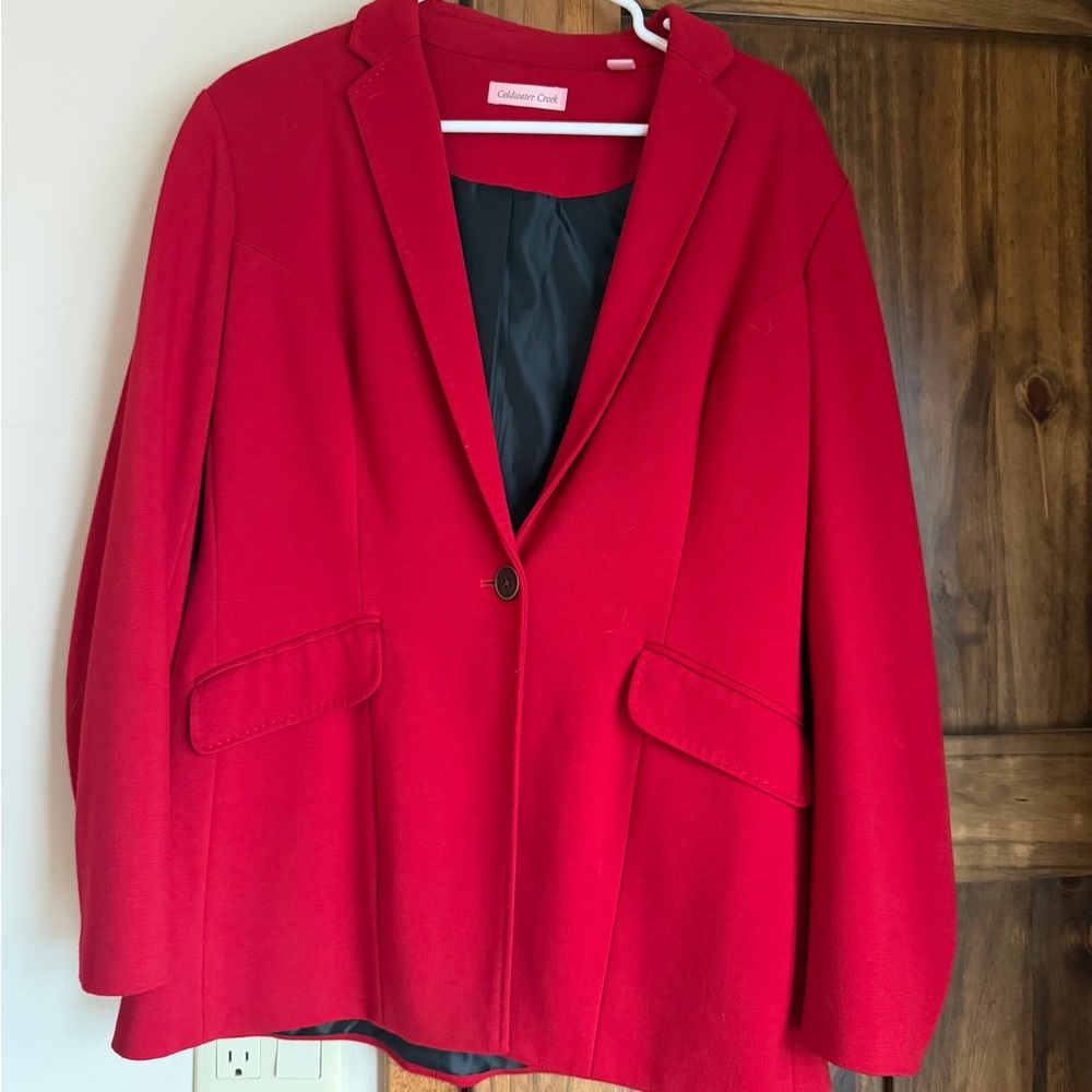 Coldwater Creek Women's Bright Red Single-Button Blazer